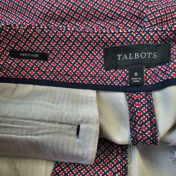 Talbots Heritage Slim Skinny Crop Pants High Rise Red‎ Blue Stretch 8 - Picture 4 of 12